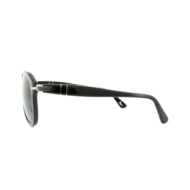 Persol Sunglasses 0649 95/31 Black Green 56mm are technically innovative as well is impressively stylish with the Victorflex system that gives the bridge maximum flexibility with metal inserted into the acetate as seen on the bridge of these awesome Persol shades as well as the classic silver arrow on the temple. Steve McQueen has famously worn these superb Persol 649 sunglasses