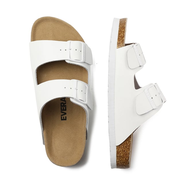 Toss your beach bag over your shoulder and slide into our Mallard Slides for all-day comfort. With their double straps, your feet will stay happy from sunrise to sunset. Plus, these shoes come packed with extra comfort and safety features, including adjustable buckle straps, a cushioned cork sole, and a waffle-like pattern for enhanced grip on wet surfaces.

Product No. EAU5001

Description: - Leather Upper - Cowhide Midsole - EVA Sole