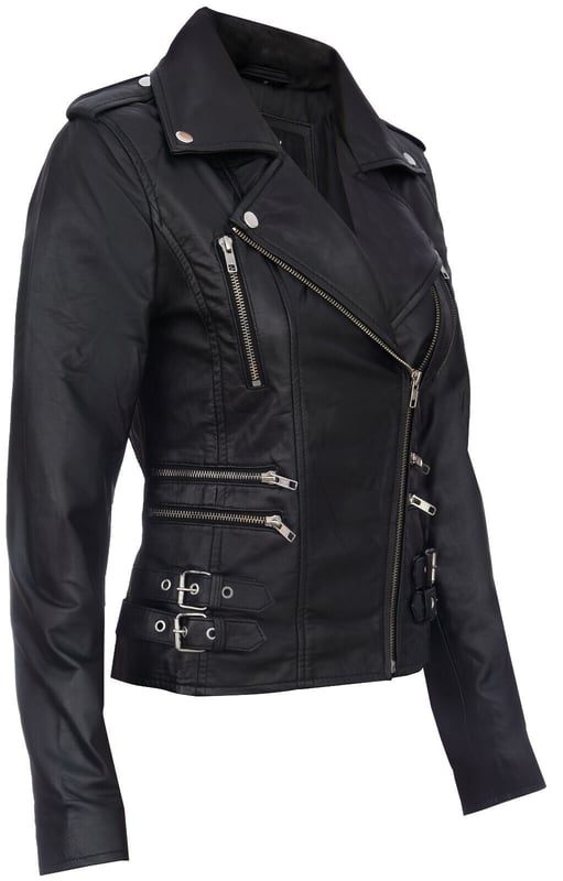 Introducing our best-selling double-breasted biker jacket, a true epitome of style and functionality. Crafted with precision, this jacket is designed to enhance your wardrobe with its sleek features and silhouette, ensuring you stand out effortlessly. Here's why it's a must-have:  
Distinctly Stylish: The jacket's sleek design creates a distinct and fashionable appearance that's perfect for any occasion.
 
Ample Storage: Featuring multiple zip pockets on the front, this jacket not only adds character but also provides extra storage for your essentials.
 
Flamboyant Details: The wide notched lapel and shoulder epaulettes add a touch of flamboyance, fastened down securely with press studs for a polished look.
 
Tailored Fit: Buckle tabs at the hips allow for a comfortable, tapered fit, accentuating your silhouette, complemented by the jacket's slim design. Color Variety: Available in a wide array of colors, you can choose the one that matches your personal style.  Crafted from 100% premium ultra-soft nappa leather and lined with a premium polyester blend, this jacket offers both luxury and comfort. With an off-centered YKK zip fastening, this jacket is as functional as it is stylish, making it a versatile addition to your wardrobe
