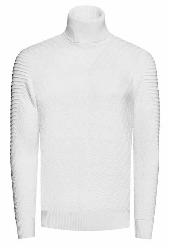 Jersey de cuello alto Rusty Neal para hombre. El jersey de cuello alto está hecho de algodón y poliéster y tiene un bonito ajuste ceñido.