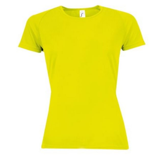 Textured breathable fabric. Self fabric bound neckline. Raglan sleeves. Twin needle sleeves and hem. Drop tail. Material: 100% Polyester. Weight: 140 gsm. Ladies Size (UK): XS- 6/8, S- 8/10, M- 10/12, L- 12/14, XL- 14/16, XXL- 16/18.