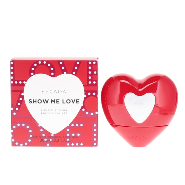 Escada launched Show Me Love by Escada in 2022 as a floral fruity gourmand fragrance for women. Escada introduces a new heart to the collection that invites girls to experience the life like a star. This captures your moment to draw back the curtains and step onto the stage and shine like a Broadway Star. Show Me Love by Escada opens up juicy blackberry that intertwines with sensual heart of Jasmine. It then finishes the ultimate sophisticated notes of delicious blueberry macarons that’s final ultimate sweetness. The notes behind the fragrance were created by Alexandra Carlin. 

It also vegan Escada floral perfume. 

Top notes: Blueberry.
Heart notes: Jasmine. 
Base notes: Macarons and blueberry.