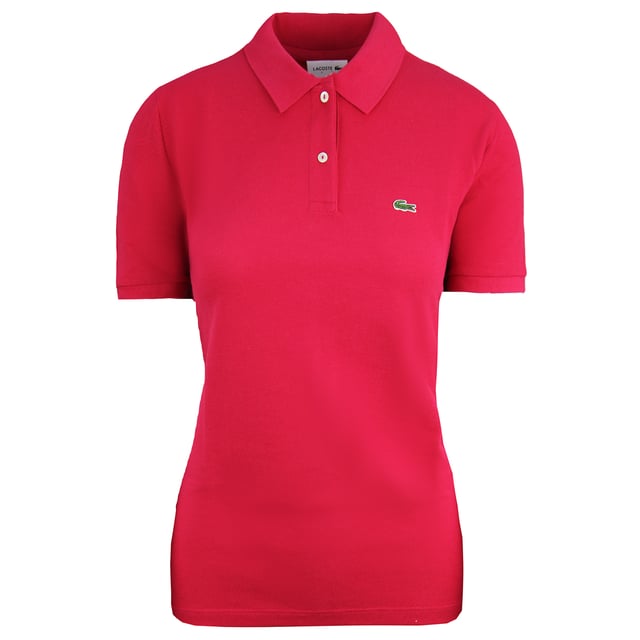 Lacoste Classic Fit Short Sleeve Womens Pink Cotton Polo Shirt PF7839 WS3