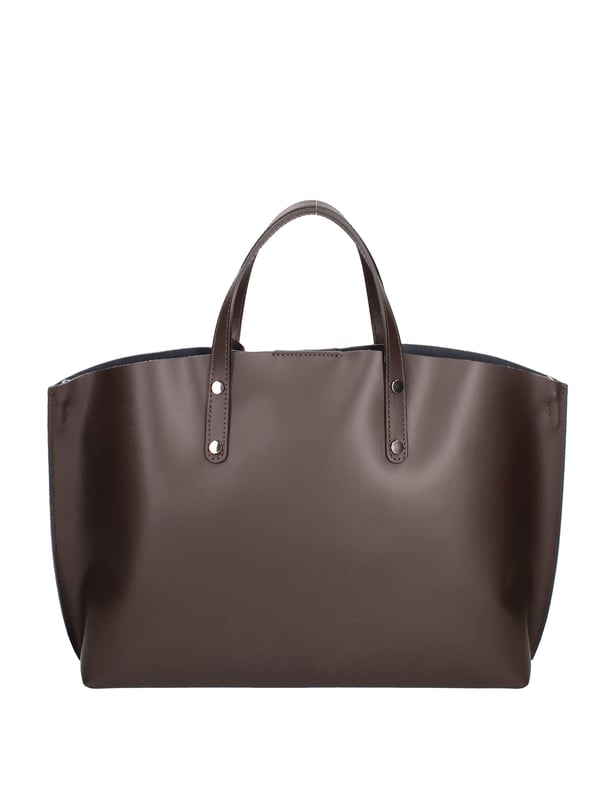 Bolso de mujeres con un solo compartimento sin forro en cuero Ruga genuino. Bolsa interna extraíble. Producto artesanal italiano. Hecho en Italia