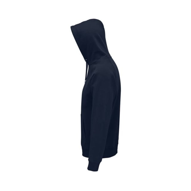 Material: 80% Bio-Baumwolle, 20% recyceltes Polyester. Stoff: Gebürstetes Rückenfleece. 280gsm. Design: Einfarbig. Eigenschaften der Kapuze: Kordelzug, gefüttert. Saum: Elastisch. Halbmondförmige Rückenpasse, Metallösen, Größenetikett ohne Markenzeichen. Stoff-Technologie: OCS-Zertifizierung. Manschette: Gummizug. Ausschnitt: Kapuze, verschweißt. Ärmel-Typ: Langärmelig, Raglan. Taschen: Beuteltasche. Verschluss: Überziehen.