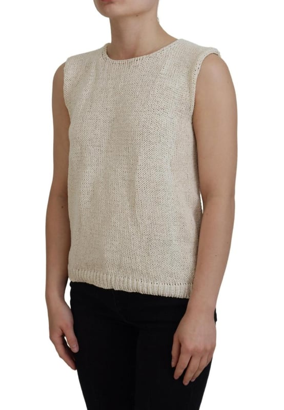 Brand: PINK MEMORIES
  Condition: New with tags
  Style: Sleeveless tank top
  Color: Beige
  Logo details
  Material: 90% Cotton 10% Nylon
  Lining: 100% Silk
  Origin: Made in Italy
  Gender: Women