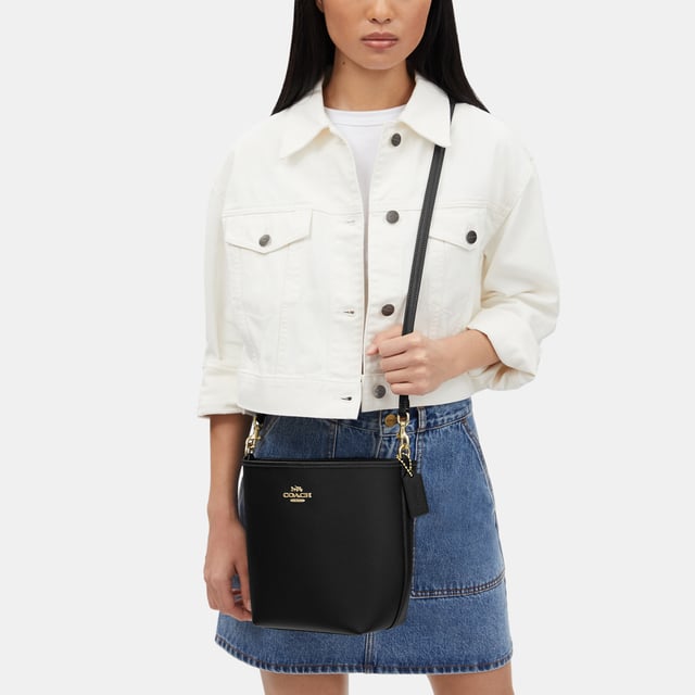 City Bucket Bag in Double Face Leather,  Length: 16.50 cm,  Width: 11.50 cm,  Height: 21.00 cm