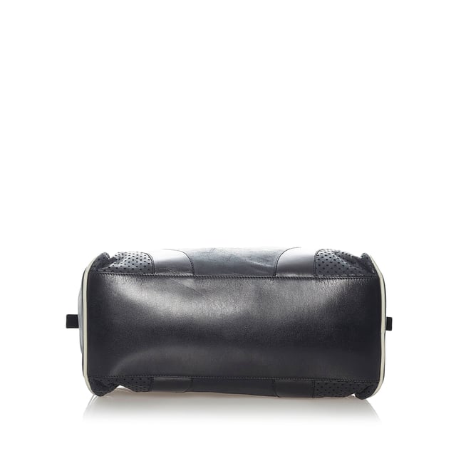 VINTAGE. RRP AS NEW. The Vitello Drive handbag features a perforated leather body, rolled leather handles, a top zip closure, and an interior zip pocket.Exterior back is out of shape and scratched. Exterior bottom is scratched. Exterior corners is scratched. Exterior front is out of shape and scratched. Exterior handle is out of shape and scratched. Exterior side is scratched. Zipper is scratched.

Dimensions:
Length 16cm
Width 28cm
Depth 10cm
Hand Drop 14cm
Shoulder Drop 14cm

Original Accessories: Dust Bag

Color: Black
Material: Leather x Calf
Country of Origin: Italy
Boutique Reference: SSU157102K1342


Product Rating: GoodCondition

Certificate of Authenticity is available upon request with no extra fee required. Please contact our customer service team.