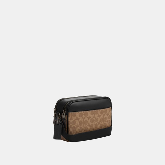 Graham Crossbody In Signature, Inside multifunction pocket, Outside slip pocket,  Length: 23.00 cm,  Width: 7.00 cm,  Height: 15.00 cm