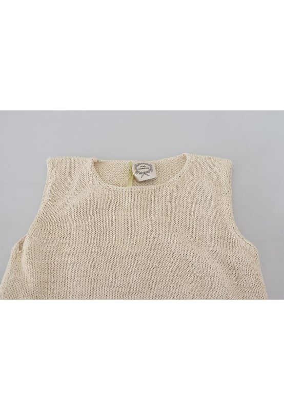 Brand: PINK MEMORIES
  Condition: New with tags
  Style: Sleeveless tank top
  Color: Beige
  Logo details
  Material: 90% Cotton 10% Nylon
  Lining: 100% Silk
  Origin: Made in Italy
  Gender: Women