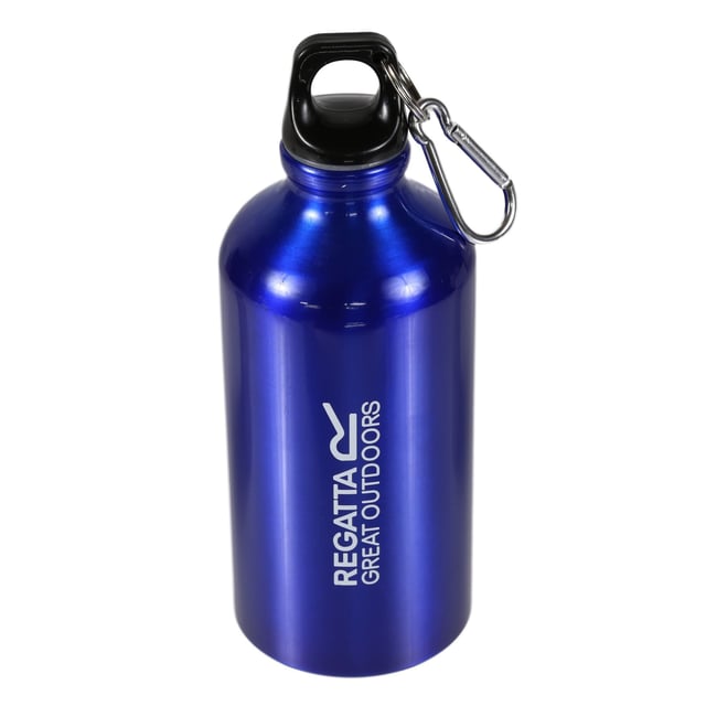 0.5L capacity. Screw lid. Light & durable aluminium. Carabiner attachment to fix to backpacks or day bags. Material: Aluminium (95%), Polypropylene (5%).