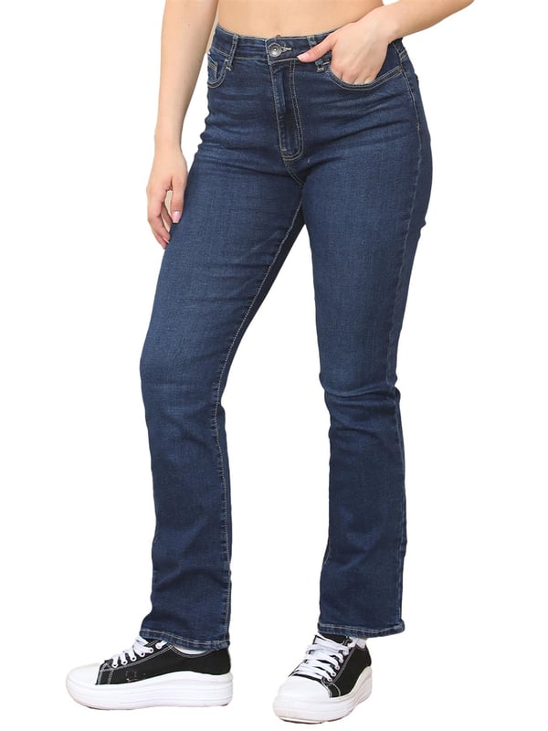Enzo Womens Bootcut Denim Jeans. Regular Fit, Mid Rise Jeans. Zip Fly Fastening. 5-Pocket Design. Breathable and Comfortable. Can Be Worn for Any Occasion. All Seasonal.