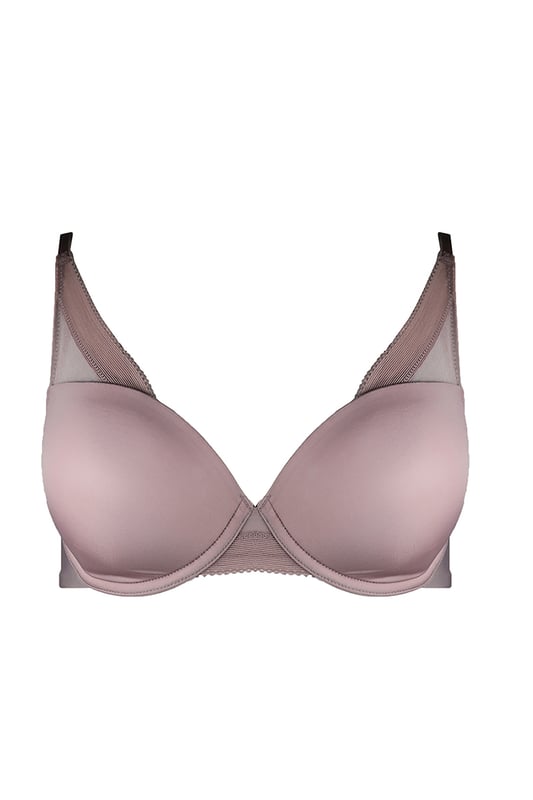 Our Naturals collection is made with a lightweight and breathable microfibre. An everyday essential, boasting wearable designs that make you look and feel great. A gorgeous soft hue, subtle but eye-catching. Our high apex moulded cup offers light padding and underwire to enhance your shape. This elegant t-shirt bra has mesh panel detailing and picot trims for a delicate and feminine feel.
