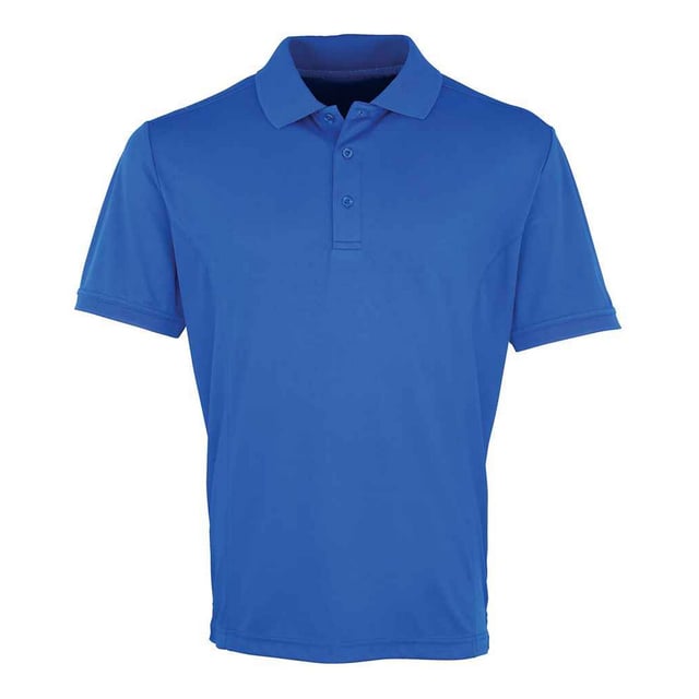 100% Polyester. Fabric: Micro Pique. Design: Plain. Neckline: Knitted, Ribbed Collar, Turn Down Collar. Cuff: Ribbed. Sleeve-Type: Short-Sleeved. Hem: Twin Needle Stitch. Fabric Technology: Coolchecker, Dye-Retention, Moisture Wicking, Quick Dry. 3 Button Placket, Easy-Care, Long Length, Panel Detail, Self-Coloured Buttons, Side Vents. 155gsm. Sustainability: REACH, Sedex, WRAP Certified.