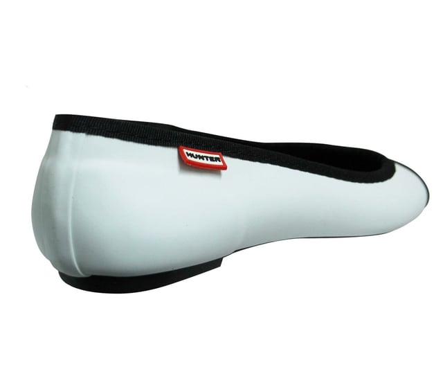 Hunter Original Ballet Pumps Flat Slip On Womens Shoes White YFF1000RMF