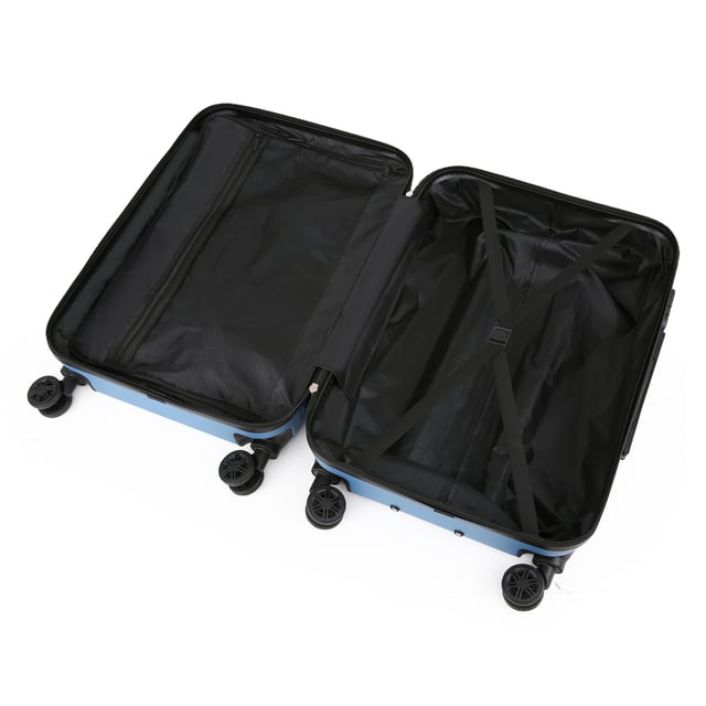 Upgrade your travel gear with our Hardshell Cabin Suitcase Set, designed to combine durability, style, and functionality. Whether for business trips or holiday adventures, this lightweight luggage set provides superior performance with a sleek and modern look.

Features:
Sturdy ABS Construction: Lightweight yet durable, offering excellent protection for your belongings.
8 Smooth Dual Wheels: Effortless 360° maneuverability for stress-free travel through airports and busy streets.
Secure Combination Lock: Built-in 3-digit lock for enhanced safety and peace of mind.
Telescopic Handle: Ergonomically designed for comfortable handling.
Fully Lined Interior: Equipped with elasticated tie-down straps, a zippered divider, and a mesh pocket to keep your items organized.
- Sizes and Specifications:
Cabin:
Dimensions: 36 x 22 x 56 cm
Weight: 2.40 kg
Capacity: 40L
Medium:
Dimensions: 42 x 25 x 66 cm
Weight: 3.40 kg
Capacity: 61L
Large:
Dimensions: 48 x 28 x 75 cm
Weight: 4.20 kg
Capacity: 90L
The timeless design ensures elegance while making your luggage easy to spot. Whether traveling light with the cabin size or packing for a long trip with the medium and large, this set is tailored to suit all your travel needs.

Note: This product is a Set of 3 Sizes (Small (Cabin), Medium, & Large).