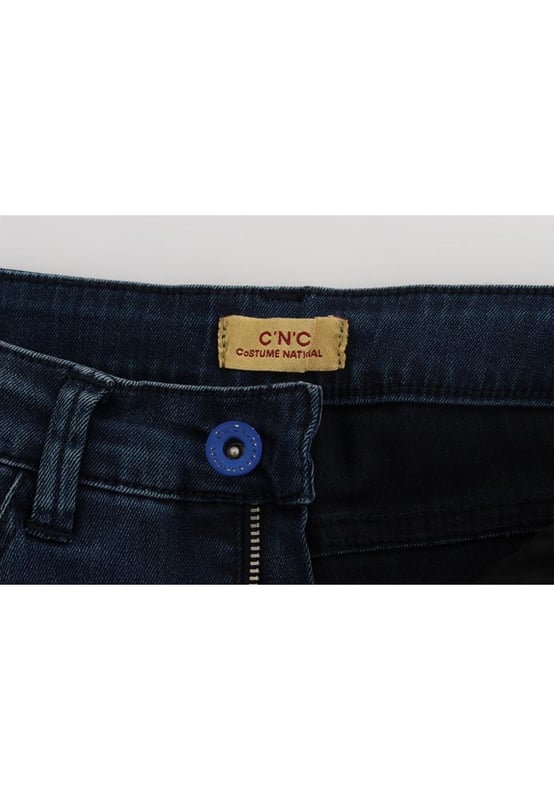 Jeans CoSTUME NATIONAL CNC de corte Slim Fit con detalles de logo  
  Nuevos con etiquetas  
  100% auténticos  
  Estilo de corte ajustado  
  Color: Azul  
  Material: 74% Algodón 24% Nylon  
  Cierre: Cremallera y botón  
  Detalles del logo  