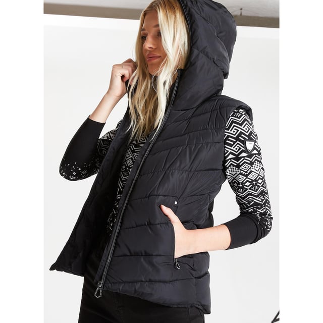 Materiaal: 100% polyester. Stof: Keperstof. Voering: Polyester. Ontwerp: Chevron, Gewatteerd. Hoge Schijn, Hoge Warmte, Hooded. Halslijn: Kapitein. Mouwtype: Mouwloos. Eigenschappen van de kap: Gegroeid op de kap. Zakken: Hoofdtelefoonaansluiting, 2 onderste zakken, 1 interne zak, ritssluiting. Bevestiging: Volledige ritssluiting, ritsbescherming.