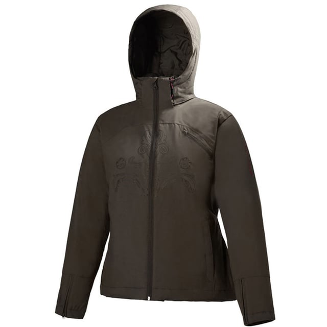 Helly Tech PERFORMANCE fabric and Warmcore by PrimaLoft insulation in a jacket with feminine placement prints bring a unique style to the slopes. Feminine regular fit.