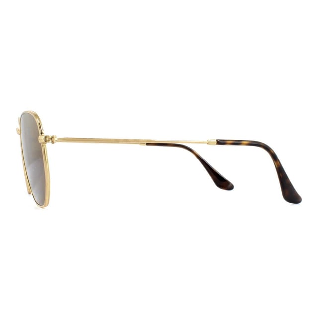 Ray-Ban Zonnebril Hexagonal 3548N 001/57 Goudbruin gepolariseerd 51 mm zijn een zeer uniek zeshoekig gevormd frame en beschikken over de nieuwste platte kristallen lenzen voor een bijgewerkte versie van de klassieke metalen ronde zonnebril. Super dunne tempels en gedecineerd profiel aan het frame afwerking de moderne modieuze look.