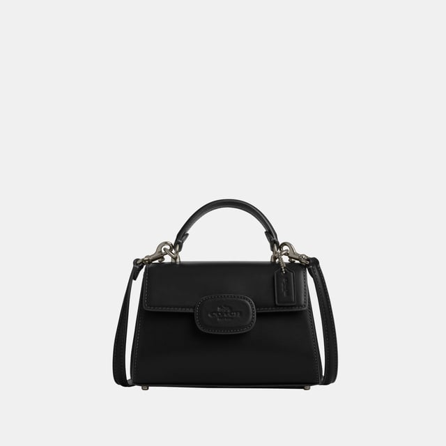 Eliza Mini Top Handle with Leather Covered Closure, Inside multifunction pocket,  Length: 18.00 cm,  Width: 7.00 cm,  Height: 12.00 cm