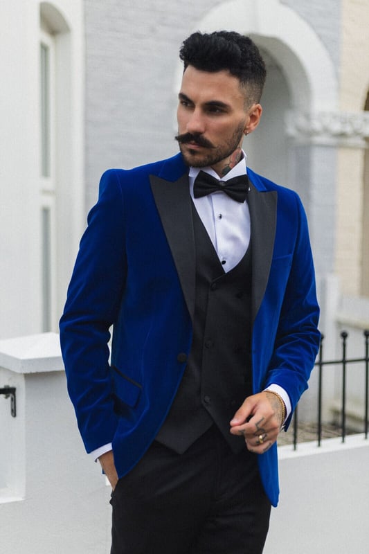 Tuxedo Jacket Smoking Terciopelo Hombre Mens Navy Blue Smoking