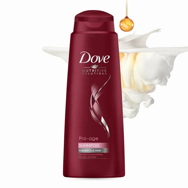 Dove Pro-Age Shampoo and Conditioner is specifically designed to treat the needs of ageing hair, helping to restore fullness and strength. It works by helping to moisturise hair from deep within the strands, giving you the appearance of younger-looking, thicker hair. Suitable for daily use, it instantly detangles wet hair, leaving it easier to manage after every wash. Ageing hair can result in the appearance of brittle, thinning hair in women but with the right shampoo and conditioner, you can get the appearance of stronger hair that looks fuller. Dove Pro-Age Shampoo and Conditioner has been specially formulated to bring back your hair's strength and to give weak hair the appearance of fullness and body. As part of the Dove Nutritive Solutions range, its unique formula contains Micro Moisture Serum which helps moisturise hair from deep within. It restores brittle, dry hair to make it stronger, thicker and fuller-looking. It's also gentle enough to use as part of your daily hair care routine - great if you want to know how to get thicker hair.