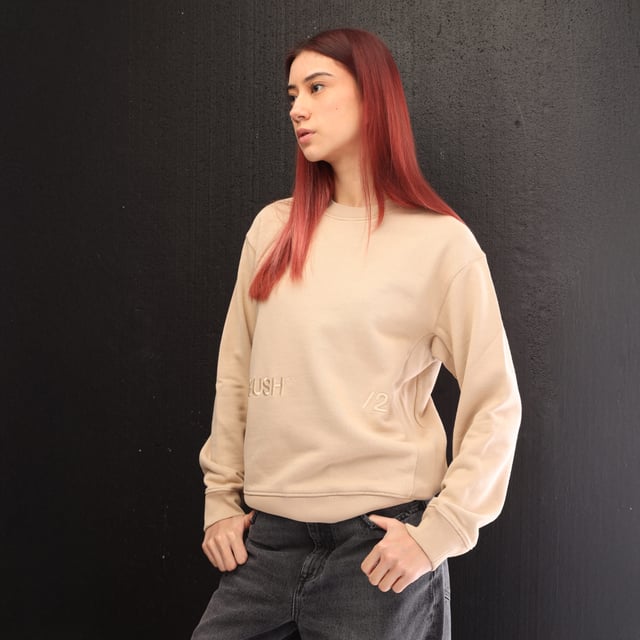 Ambush Crewneck Sweatshirt in beige.- Ribbed crew neck.- Ribbed trims.- Tonal logo embroidered on the front.- Regular fit.- 100% Cotton.- Ref: BWBA0060016161