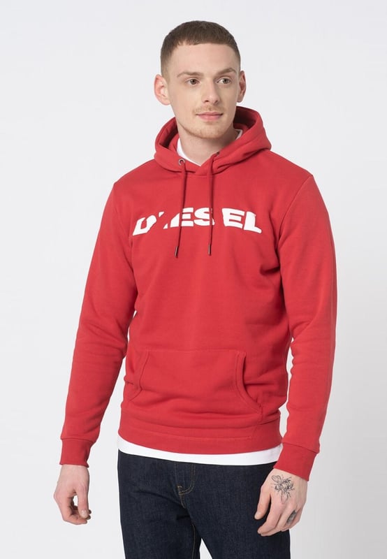 DIESEL S AGNES BRO Mens Regular fit Hoodie. - - . 3D Broken puff print to chest. - - . Flexible Ribbed Edges Around the Sleeves and Waist. - - . Spacious Kangaroo Pocket in the Front. - - . Ideal for Autumn Winter Outerwear & Casual Wear. - - . 56% Cotton, 44% Polyester. - - . Machine Washable. - - . 
Measurements:                                                                                                                                                              S: Pit to Pit: 21.5'', Shoulders: 17'', Body Length: 27'', Sleeve Length: 23.5'' . - - .  
M: Pit to Pit: 22'', Shoulders: 17.5'', Body Length: 27.5'', Sleeve Length: 25'' . - - .                                           
L: Pit to Pit: 23'', Shoulders: 18'', Body Length: 28'', Sleeve Length: 26''. - - .                                                   
XL: Pit to Pit: 24'', Shoulders: 19'', Body Length: 28'', Sleeve Length: 26''