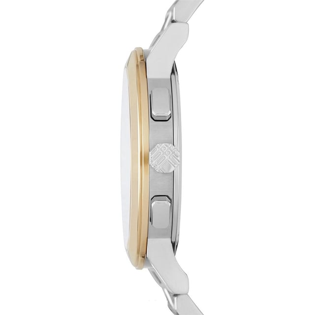 Specification Details Brand Burberry Model BU9751 Barcode Number N/A Gender Ladies Case Size N/A Case Material Stainless Steel Case Colour Bi - Colour Dial Colour N/A Band Material Stainless Steel Band Colour Bi - Colour Movement Quartz (Battery) Chronograph Yes Water Resistance N/A