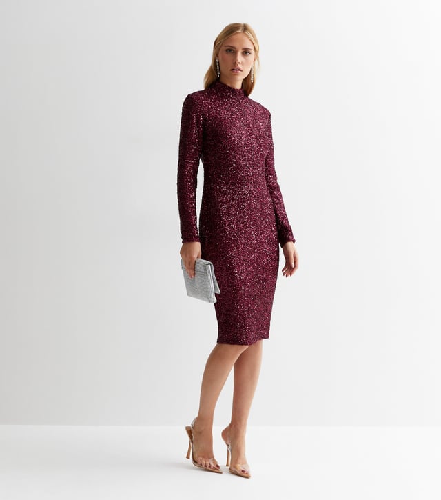 Durante esta temporada de fiestas, hay un montón de celebraciones a las que asistir. Nuestro nuevo vestido midi ajustado con cuello alto y lentejuelas grises, forrado y brillante, con mangas largas y elegantes, llega debajo de la rodilla y combina con tus tacones favoritos. Desde dama de honor hasta vestido de invitada de boda y fiesta formal en la oficina, ¡siempre te sentirás hermosa con este vestido ajustado de lentejuelas!