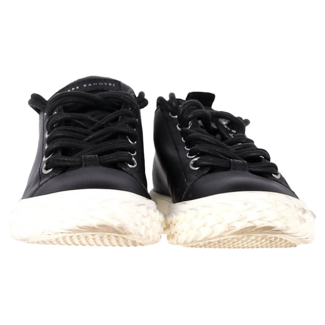 VINTAGE, RRP AS NEW
Elevate your footwear collection with the sophisticated and contemporary design of the Giuseppe Zanotti Blabber Low-Top Sneakers. Crafted from luxurious black leather, these sneakers exude a bold yet refined style. The sleek, minimalistic silhouette features clean lines, ensuring versatility for any casual or semi-casual outfit.

 Giuseppe Zanotti Blabber Low-Top Sneakers in Black Leather

Condition: Very good
Signs of wear:  Minor markings, Lightly used but very well maintained. Minor mark at soles & creasing, light scuffing at the soles and heels.
Packaging: Dust bag
Color: Black
Material: Leather | leather
Size: IT | 36/UK3/FR37/US6
Measurements: Heel height: 30; Insole length: 280
SKU: TONPUGBSH444358W