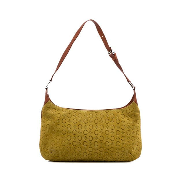 Vintage Celine C Macadam Shoulder Bag Yellow