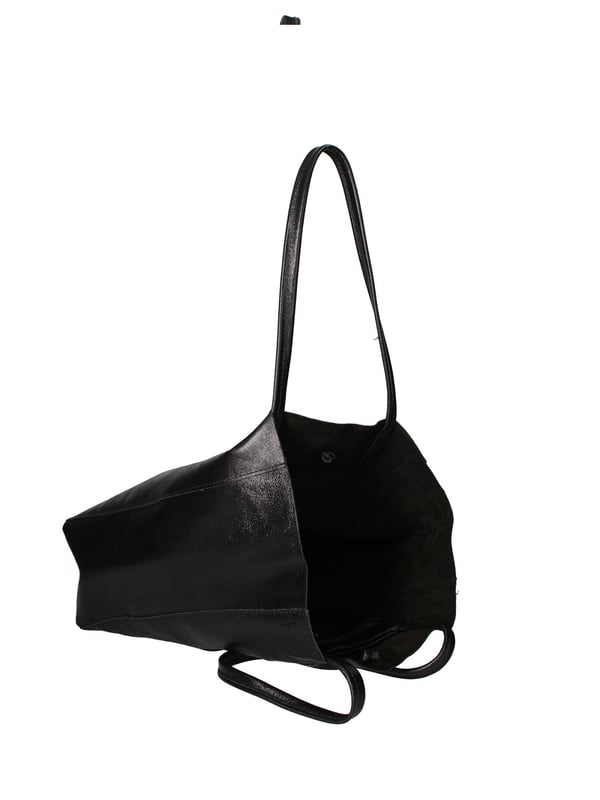 Damen-Shopper-Tasche mit Leder-Kordelzugverschluss. eine mit Reißverschluss-Innentaschen. fehlende Außentaschen. fehlender Schultergurt. Ledergriff. ein Innenfach.  Außenmaterial. Gefüttert mit 70 % Baumwolle, innen 30 % Polyester. Maße: 40x36x11 cm. Hergestellt in Italien