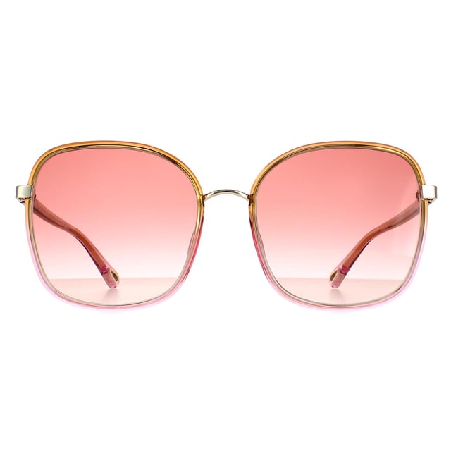 Las gafas de sol Chloe Square para mujer con degradado de amarillo a rosa cristal y rosa dorado Ch0031s Franky son un moderno estilo cuadrado elaborado en acetato ligero. El logotipo de Chloe luce en las patillas para garantizar la autenticidad de la marca.
