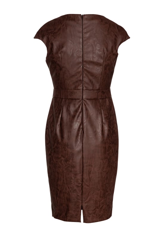 slim fit dress slacks Sculpting Faux Leather Dress main image 0