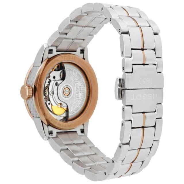 This Tissot Luxury Powermatic 80 Analogue Watch for Women is the perfect timepiece to wear or to gift. It's Multicolour 33 mm Round case combined with the comfortable Silver Stainless steel watch band will ensure you enjoy this stunning timepiece without any compromise. Operated by a high quality Automatic movement and water resistant to 5 bars, your watch will keep ticking. This high quality watch has an automatic watch movement ( recharged by any movement with your wrist; never needs a battery) - This Analogue watch has a Movement : Swiss Made High quality 19 cm length and 17 mm width a Silver Stainless steel strap with a Deployment clasp Case diameter: 33 mm,case thickness: 10 mm, case colour: Multicolour and dial colour: Mother of pearl