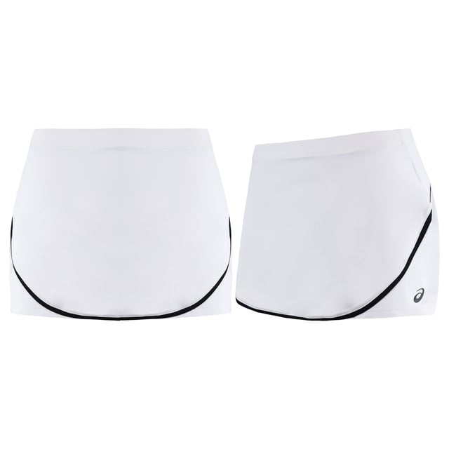 Asics Womens White Club Skort Asics Stretch Waist Graphic Logo White Womens Club Skort 121723 0001