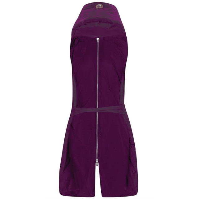 Parajumpers paarse sjaal, 100% polyester, dons gevuld, merklabel, sjaal met capuchon, merkpatch op capuchon, effen paarse sjaal, winterkleding