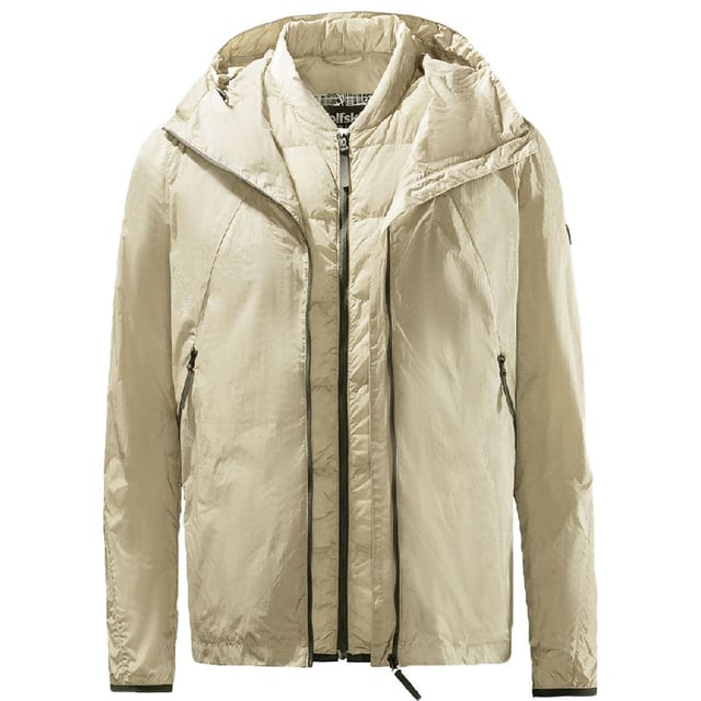Jack Wolfskin 2in1 Packable Lange Mouw ZipUp Cream Sun Herenjas 1306031 5070