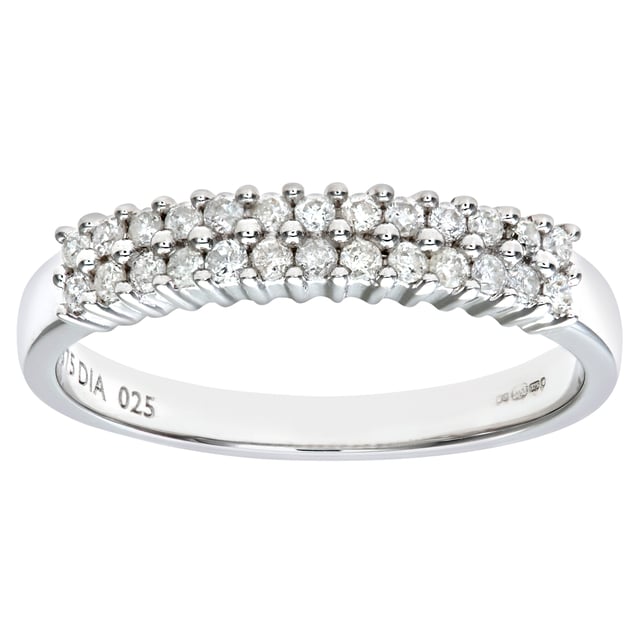 Oro blanco de 9 quilates (375): 2,3 g; # Diamante: 0.25ct