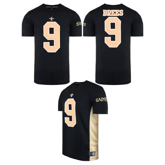 Fanatics NFL New Orleans Saints Drew Brees  Black Mens T-Shirt MN06573DB