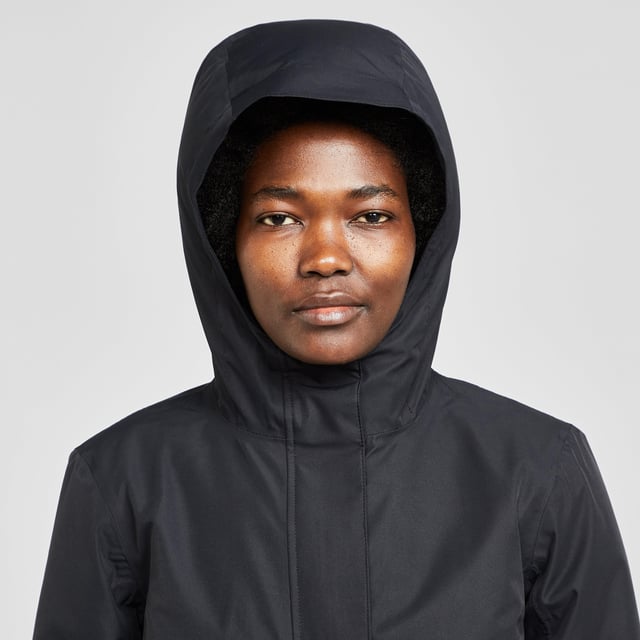 Waterproof jacket with peaked hood top