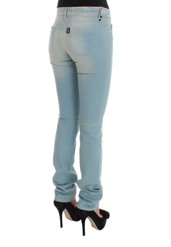 Marca: CoSTUME NATIONAL CNC.
  Estado: A estrenar con etiquetas.
  Ajuste: Super delgado.
  Color: Azul.
  Material: 98% algodon 2% elastano.
  Bragueta: Cremallera y boton.
  Detalles del logotipo.