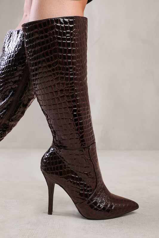 Wide calf high heeled boots cheap