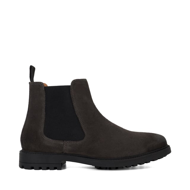 Dune Mens Caspian - Leather Chelsea Boots Caspian is a versatile boot that will become a welcome addition to your wardrobe. Constructed from soft premium leather, this style features a classic round toe, elasticated inserts and a chunky cleated sole for extra comfort and durability.