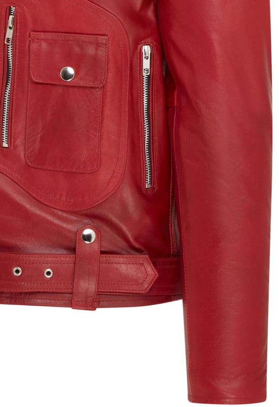 This iconic Brando-style leather jacket combines timeless design with modern functionality. Crafted from premium cowhide, it features an asymmetric YKK zip front and wide studded lapels for a classic biker look. Designed for both style and comfort, the jacket offers multiple adjustable features and practical storage options, making it a versatile addition to any wardrobe.

Premium cowhide leather in a classic Brando design
Asymmetric YKK zip closure for a stylish edge
Adjustable waist belt for a tailored fit
Zipped gauntlet cuffs for a customizable feel
Wide notch lapels with stud detailing
Multiple exterior zip and stud-fastened pockets
Integrated lining pockets for added convenience
Available in a variety of colors to suit all tastes