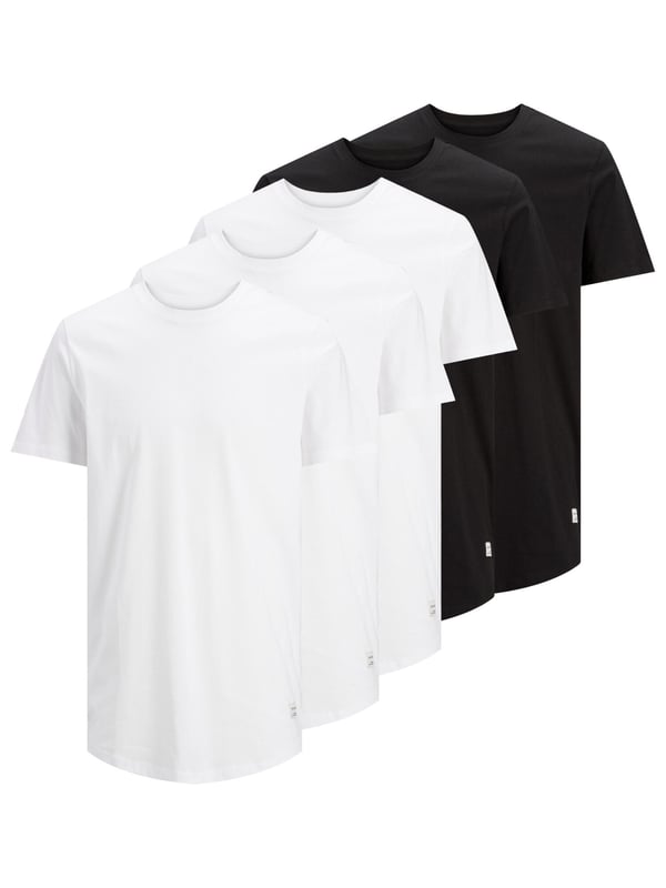 Bequeme T-Shirts für Herren von der Marke JACK & JONES im Fünferpack. Sehr angenehm zu tragen, bequem und sportlich geschnitten zugleich. Dank seines schlichten Designs lässt sich das Shirt mit vielen Kleidungsstücken kombinieren. Weiche, atmungsaktive Baumwolle und präzise Verarbeitung zeichnen die Mode der Marke JACK & JONES aus. JACK & JONES ist stolzes Mitglied der Better Cotton Initiative. Mit dem Kauf von Baumwollprodukten von JACK & JONES unterstützen Sie einen nachhaltigeren Baumwollanbau.