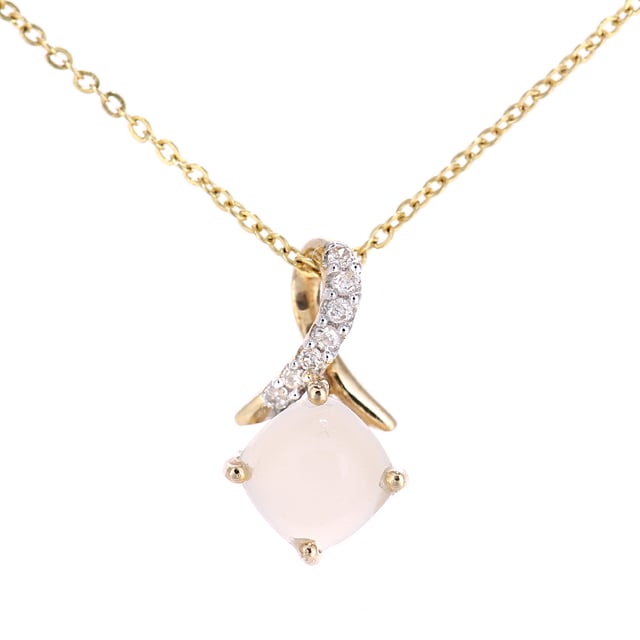 9K (375) Yellow Gold: 0.985gr; # Diamond: 0.02ct; # Opal: 0.43ct