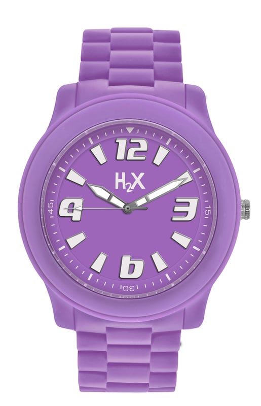 H2X Women's SL381XL1 Splash Luminous Water Resistant Lavender Soft Rubber Watch